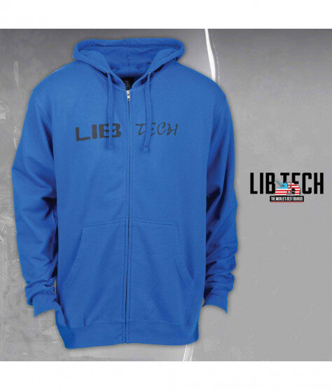 LIB LOGO HOODED ZIP ROYAL