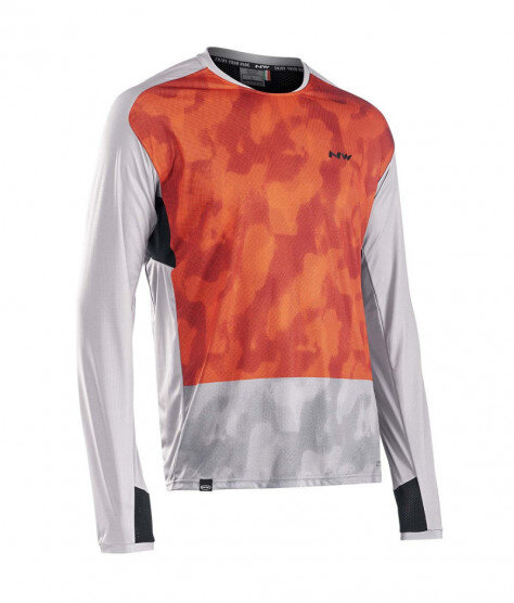 NORTHWAVE EDGE MAN JERSEY LONG SLEEVE dove gray/ora