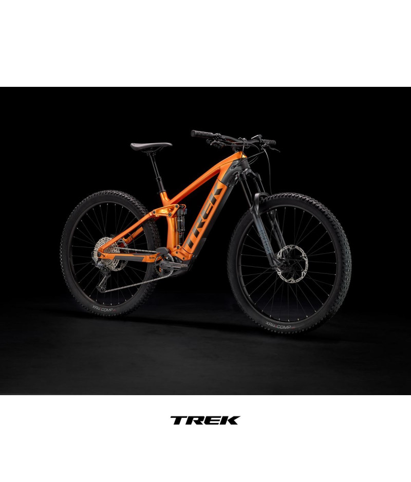 Orange electric mountain discount bike