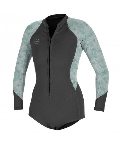 O'NEILL Wms BAHIA 2/1 Front Zip L/S Short Spring – Женски Неопрен за Летни Приключения