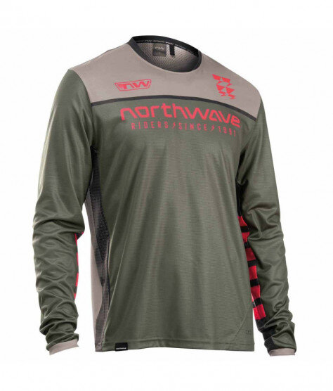 NORTHWAVE EDGE 2 forest green/sand | Мъжко МТБ джърси с дълъг ръкав за колелоездене