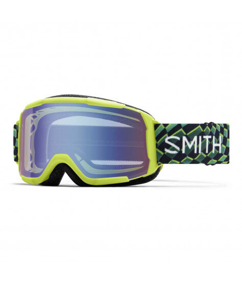 SMITH DAREDEVIL Electric Lime Left Turn | S2 BLUE Sensor Mirror | ски & сноуборд маска