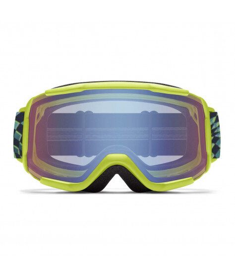 SMITH DAREDEVIL Electric Lime Left Turn | S2 BLUE Sensor Mirror | ски & сноуборд маска