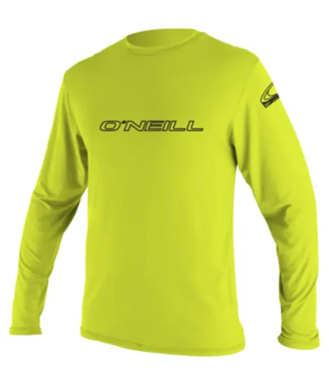 Мъжка слънцезащитна блуза O'NEILL Basic Skins L/S Sun Shirt, LIME