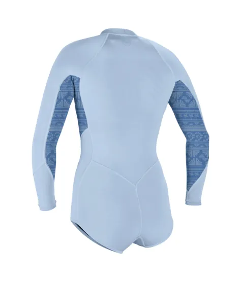 Дамски неопренов костюм с дълъг ръкав O'NEILL Wms Bahia 2/1 Front Zip L/S Short Spring, CHMBYBLU & SURFABSTRACT