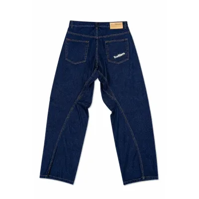 ТrueRiders панталони | широк кривак | dark denim