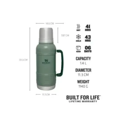 Stanley Artisan Thermal 1.4L 1.5QT Hammertone Green