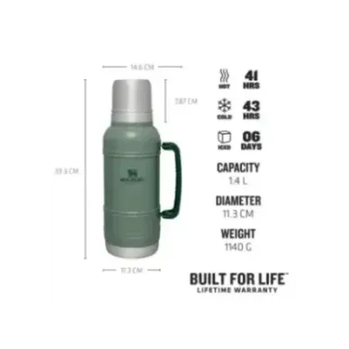 Stanley Artisan Thermal 1.4L 1.5QT Hammertone Green