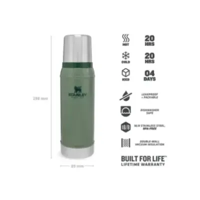 Stanley Legendary Classic .75L 25oz Hammertone Green | Термос Stanley Legendary Classic .75L 25oz Hammertone Green | Термос