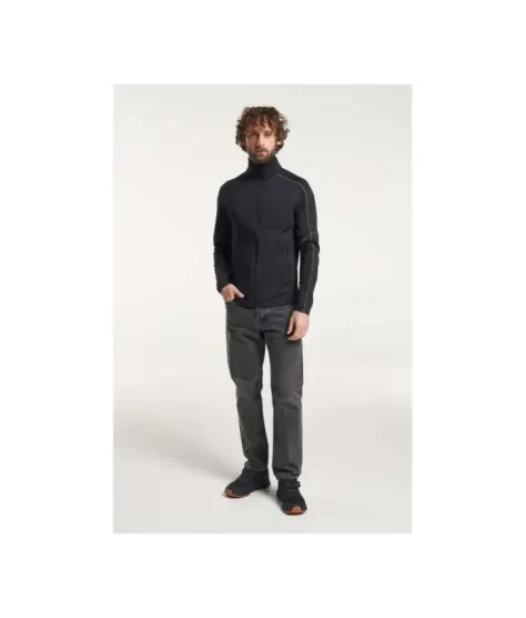 Tenson TXlite Full Zip Black | Мъжки междинен слой за туризъм