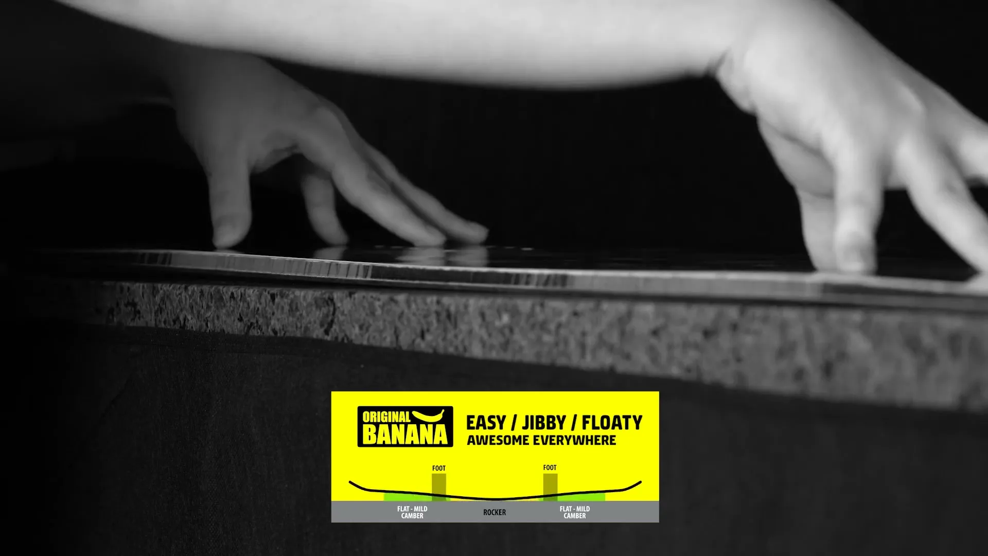 Lib Tech Box Scratcher - кантът в профил и панелът Original Banana: лесна, за уредите, плаваща