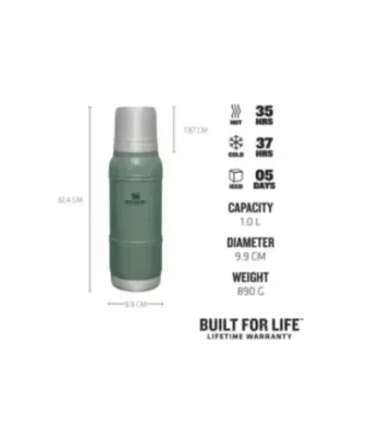 Stanley Artisan Thermal 1.0L 1.1 QT Hammertone Green | Бутилки за вода