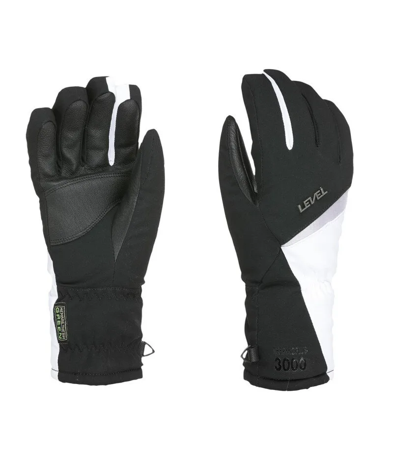 Level Alpine Black-White - Women's Ski Gloves Level Alpine Black-White - Women's Ski Gloves
