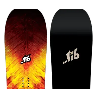 Lib Tech Quiver Killer 159 - носът на Quiver Killer 159 2023/24 отблизо - червено-оранжевите преливащи цветове и черната база