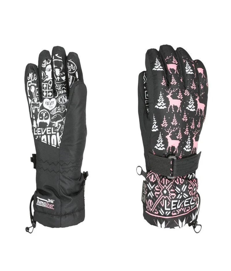 Level Junior Ninja Pink - Kids' Ski Gloves Level Junior Ninja Pink - Kids' Ski Gloves