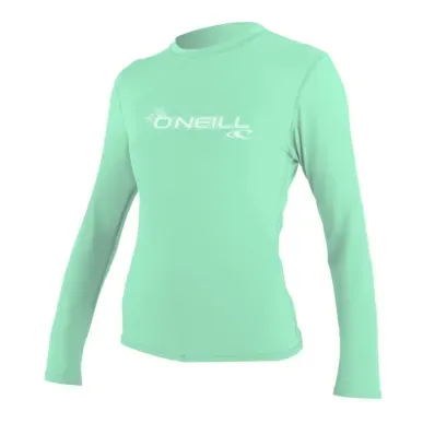 O'Neill Basic Skins L/S Sun, Light Aqua – Women's UV Rash Guard