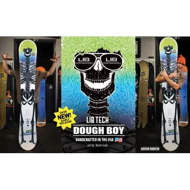 Lib Tech Doughboy 195 - Austen Sweetin с Doughboy 2024/25 (ранна серия) - двете страни на дъската, графиката със скелета