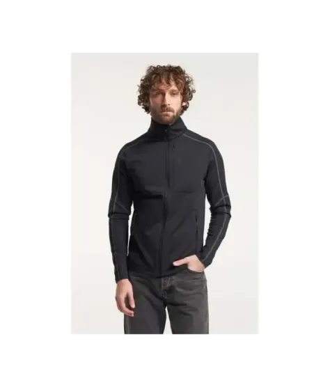 Tenson TXlite Full Zip Black | Мъжки междинен слой за туризъм