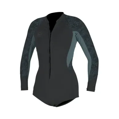 O'Neill Bahia 2/1 Front Zip L/S, Tempered Steel / Shade / Shaded Island Sky – Women's Wetsuit