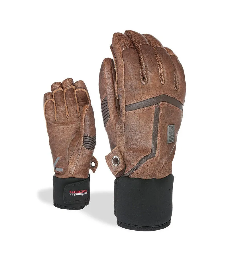 Level Off Piste Leather Brown - Ski Gloves
